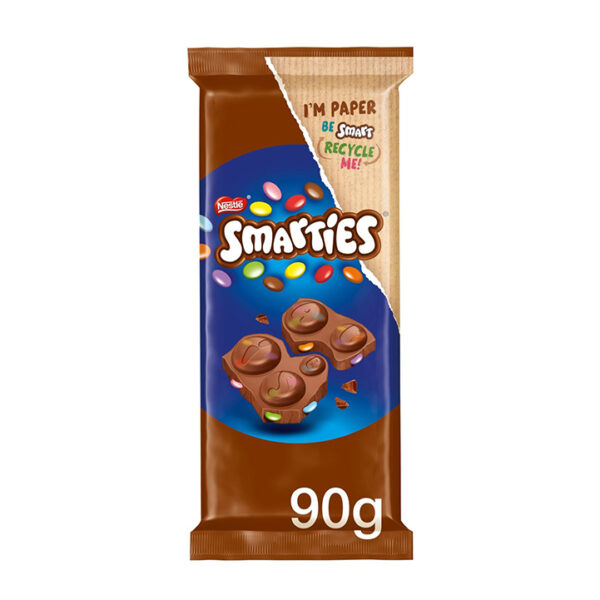 Smarties Milk Chocolate Sharing Block Bar 90g