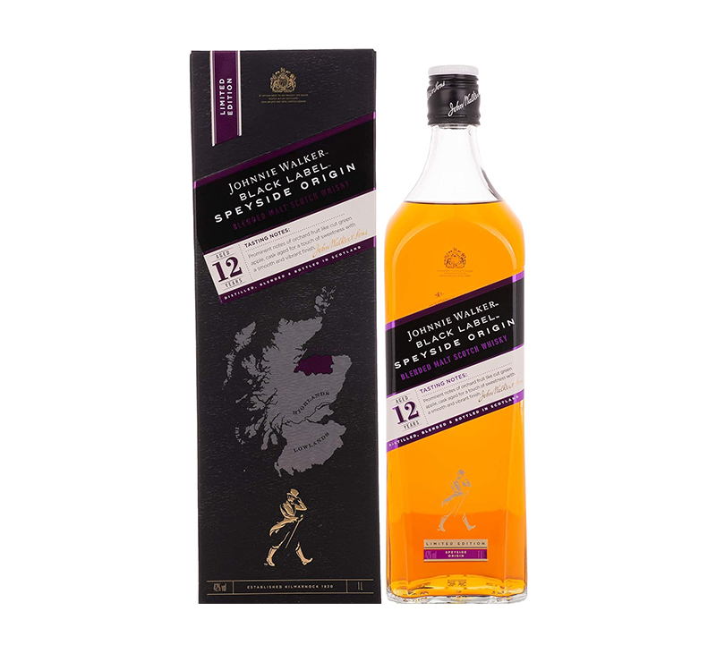 Johnnie Walker Black Label Blended Scotch Whisky Limited Edition Speyside Origin 1L Johnnie Walker Black Label Blended Scotch Whisky Limited Edition Speyside Origin 1L